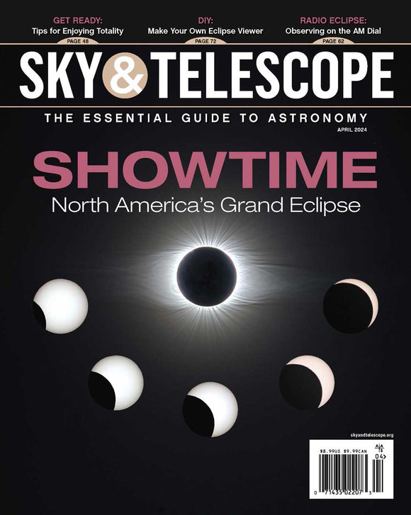 april issue of sky and telescope with pictures of a solar eclipse