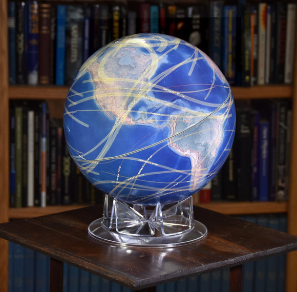globe of earth showing upcoming eclipses 