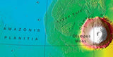 close up of mars topography