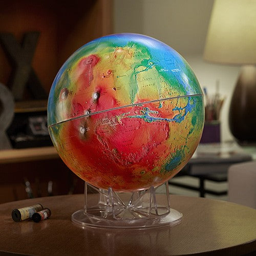 topographic globe of mars