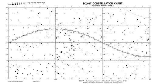 Test Constellation Chart - Equatorial Region (Epoch 0)